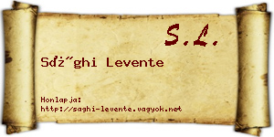 Sághi Levente névjegykártya