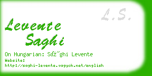 levente saghi business card